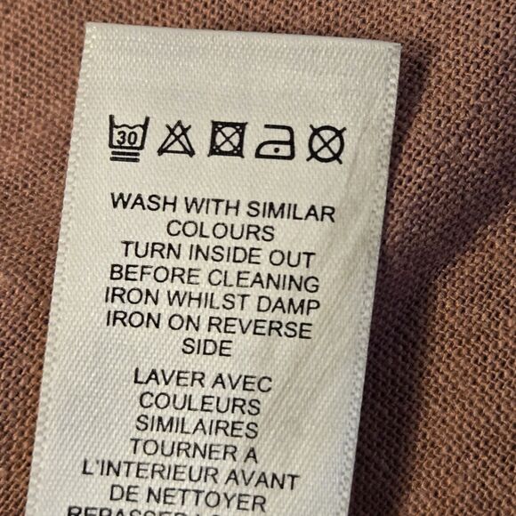 ASOS Bardot Dress Linen Viscose Dusty Pink 12 Off Shoulder Tunic - Picture 9 of 9